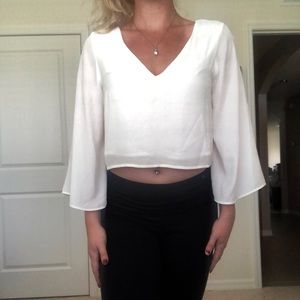 White cropped top